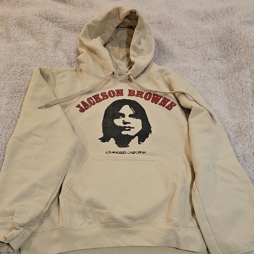 Jackson Browne Beige Graphic Hoodie